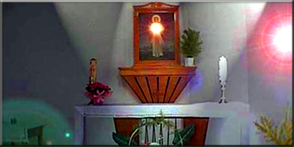 Ks. S. Stęchły - przeniesienie Obrazu Miłośierdzia Bożego do kaplicy